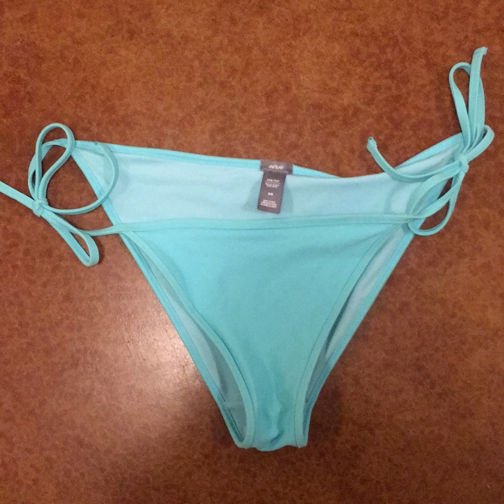 Aerie Swim Aqua tie side Swim Teeny Bottoms